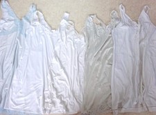 5 combinaisons nuisettes nylon satin dentelle vintage taille XL FR48 UK20 EUR46