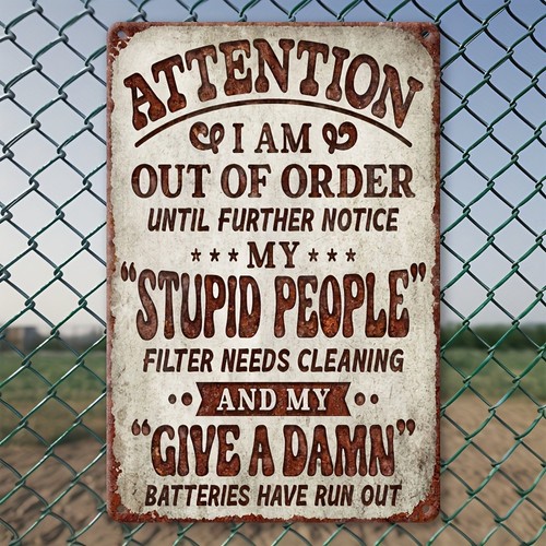 Vintage funny metal tin - tin, sign