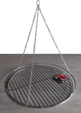 Grille ronde Ø 53,5cm a poser ou suspendre brasero barbecue avec chaine