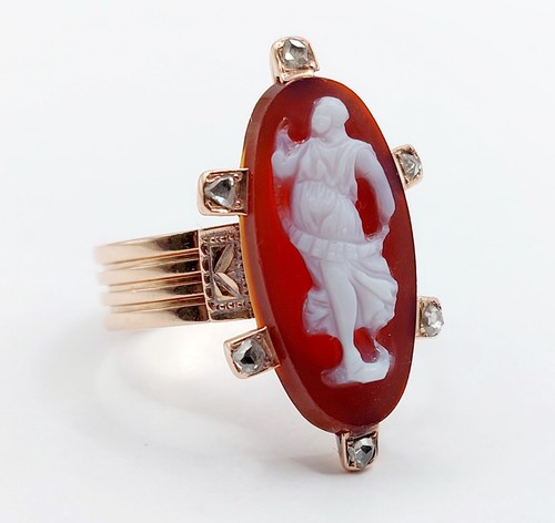 Bague marquise antique rose - or,