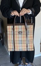 ? STUNNING  BURBERRYS NOVA CHECK ENGLAND SAC PLAT LARGE TOTE!?