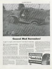 1942 Goodrich Tires General Mud Surrenders Army Truck WW2 Era Vintage Print Ad