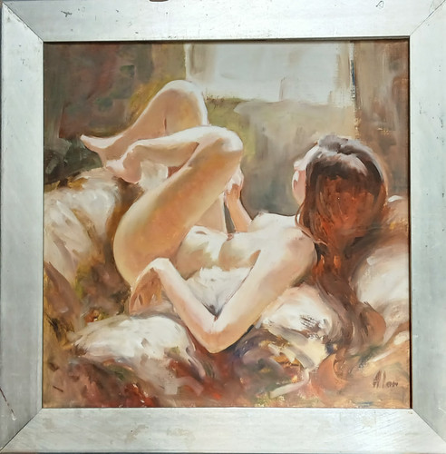 Alan jeune femme - femme, -huile/