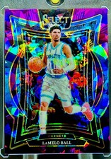 LAMELLO BALL RARE PURPLE CRACKED ICE REFRACTOR HOLO SP /99 -HORNETS