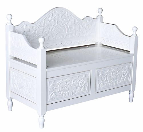 Vintage banquette blanc - , banc