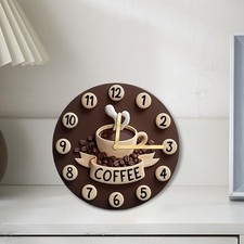 Horloge murale décorative silencieuse en forme de tasse de café, idéale pour