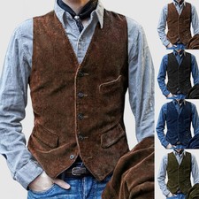 Gilet sans manches homme tendance en velours côtelé vintage élégant et confo