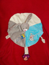 Doudou Plat RODADOU Lapin Bleu