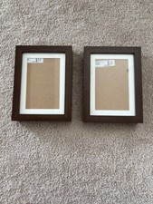 Lot of 2 IKEA Ribba for 4" x 6" Photo Frame Walnut Brown Color Size 8" x 6"