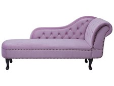 Chaise Longue Côté Droit Méridienne Glamour en Velours Violet Clair Nimes