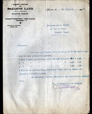AJACCIO (Corsica) ART MENAGER ""MAGASINS LANZI"" in 1926