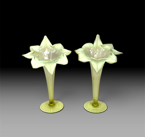 Paire vases cornets en - paire, de