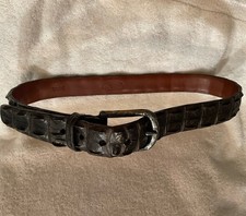 Torino Elite Crocodile Black/Dark Brown Belt 34” 1.5” Wide 2.5” Africa Rare 