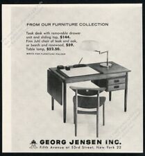 1956 Finn Juhl chair modern desk photo Georg Jensen vintage print ad