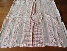 Rideau N°75 beige rose coton ancien  50 x 216 cm     vintage 1950