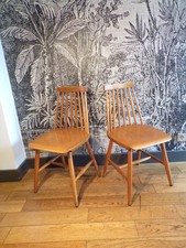 PAIRE de CHAISE WINDSOR SCANDINAVE-DESIGN 60-IKEA STOCKHOLM-bois clair