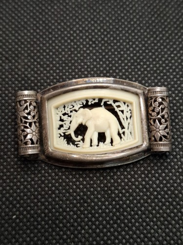 Ancienne broche éléphant art - ancienne,