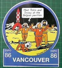 TINTIN/HERGÉ/AUTOCOLLANT 1986