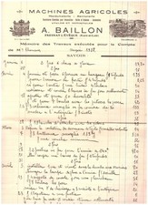 FRESNAY-L'EVEQUE (28) MARECHALERIE SERRURERIE, MACHINES AGRICOLES "BAILLON" 1938