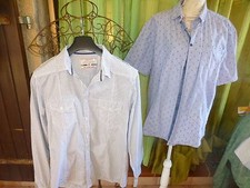 LOT=T3  et 4 les bleus rayures homme   chemises de qualité ",ESPRIT"ETC 