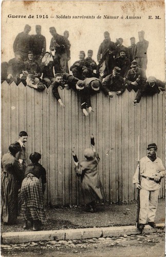 Cpa amiens soldats survivants - amiens,