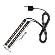 USB LED Car Interior Ambient Foot Strip Light Kit Neon Atmosphere Decors New↥