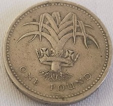 RARE Avec Erreur D'écrire Renverser 1985 Rein Elizabeth II pièces d'une livre 