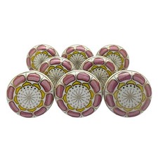 Boutons En Céramique Pour Tiroirs Et Placards 38Mm Rose Paquet De 8