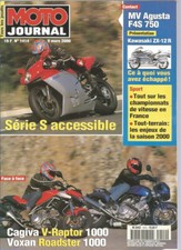 MOTO JOURNAL N°1414 CAGIVA V-RAPTOR 1000 / VOXAN ROADSTER 1000 / KAWA ZX-12R