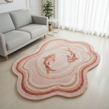 Tapis en laine rose