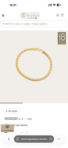 Bracelet maille palmier 18 - palmier, or