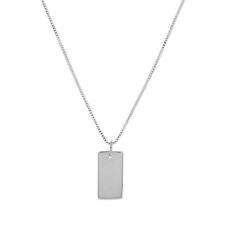 Collier Mini Dog Tag en Argent Sterling - 14-22 Pouces