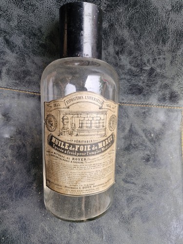 Flacon ancien huile foie - ancien,