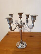 Très beau chandelier vintage 5 branches métal argenté 27 cm