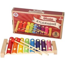 A2Z 4 Enfants en Bois Xylophone Musical Noël Cadeau Glockenspiel Avec 2 Maillets