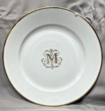 Sèvres porcelain plate late 19th century gold monogram 2/8