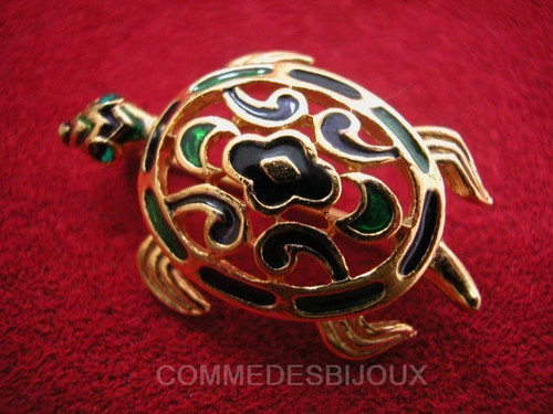 Broche vintage tortue style - vintage,