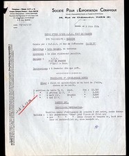 PARIS (IX°) PORCELAIN ""Société pour EXPLOITATION CERAMIQUE"" in 1954