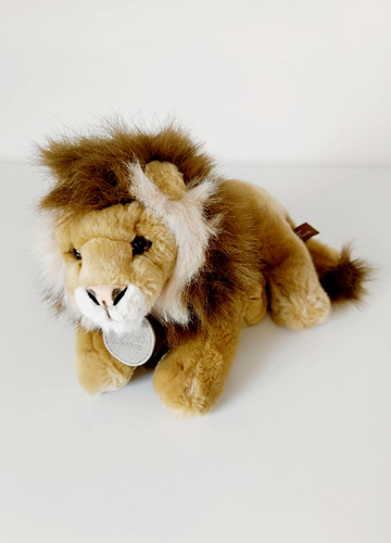 Peluche doudou allongé lion - allongé,