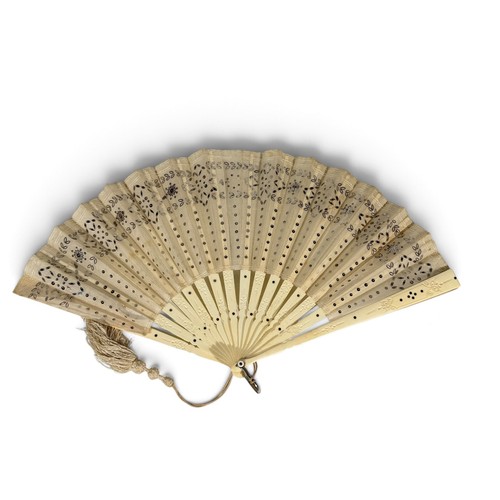 Eventail ancien tulle et - ancien,