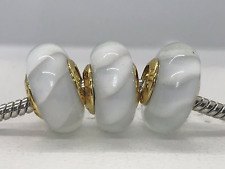 Authentic Pandora 3 pcs Pandora silver 925 Ale Shine 18K Gold Silver White Waves