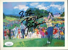 Jack Nicklaus Signed Leroy Neiman Postcard 5x7 April at Augusta JSA