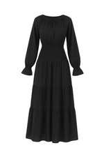 Maxi robe fumée paysanne