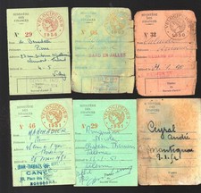 lot de 6  timbres fiscaux