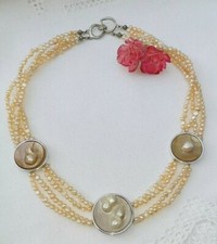 Pearl necklace chain real pearl necklace L: approx. 52 cm real pearl   