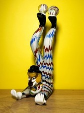 MURANO ART GLASS CLOWN FIGURINE. ACROBAT BALANCING BALLS ! HAND MADE-BLOWN * VTG