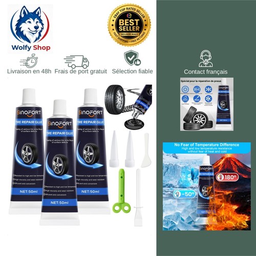 Kit colle pneu voiture 3x50ml - kit,