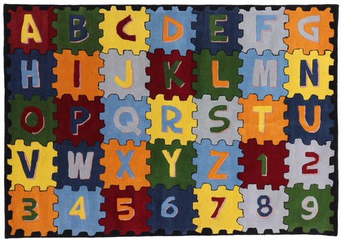 Tapis laine enfants lettres - tapis,