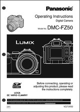 Panasonic Lumix DMC-FZ50  Camera User Guide Instruction Manual