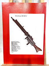 Ancienne Affiche document militaire Fusil Mitrailleuse Allemande MG 08 ww1 ww2